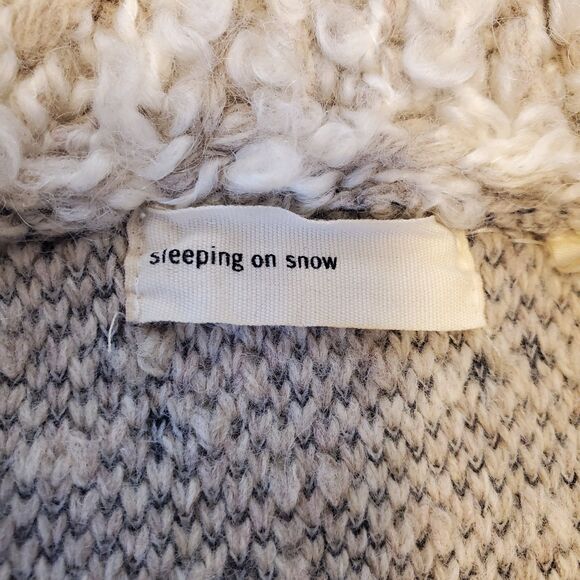 Sleeping On Snow Anthropologie Womens Cardigan Sweater Sz M Beige Button Front - Picture 10 of 12